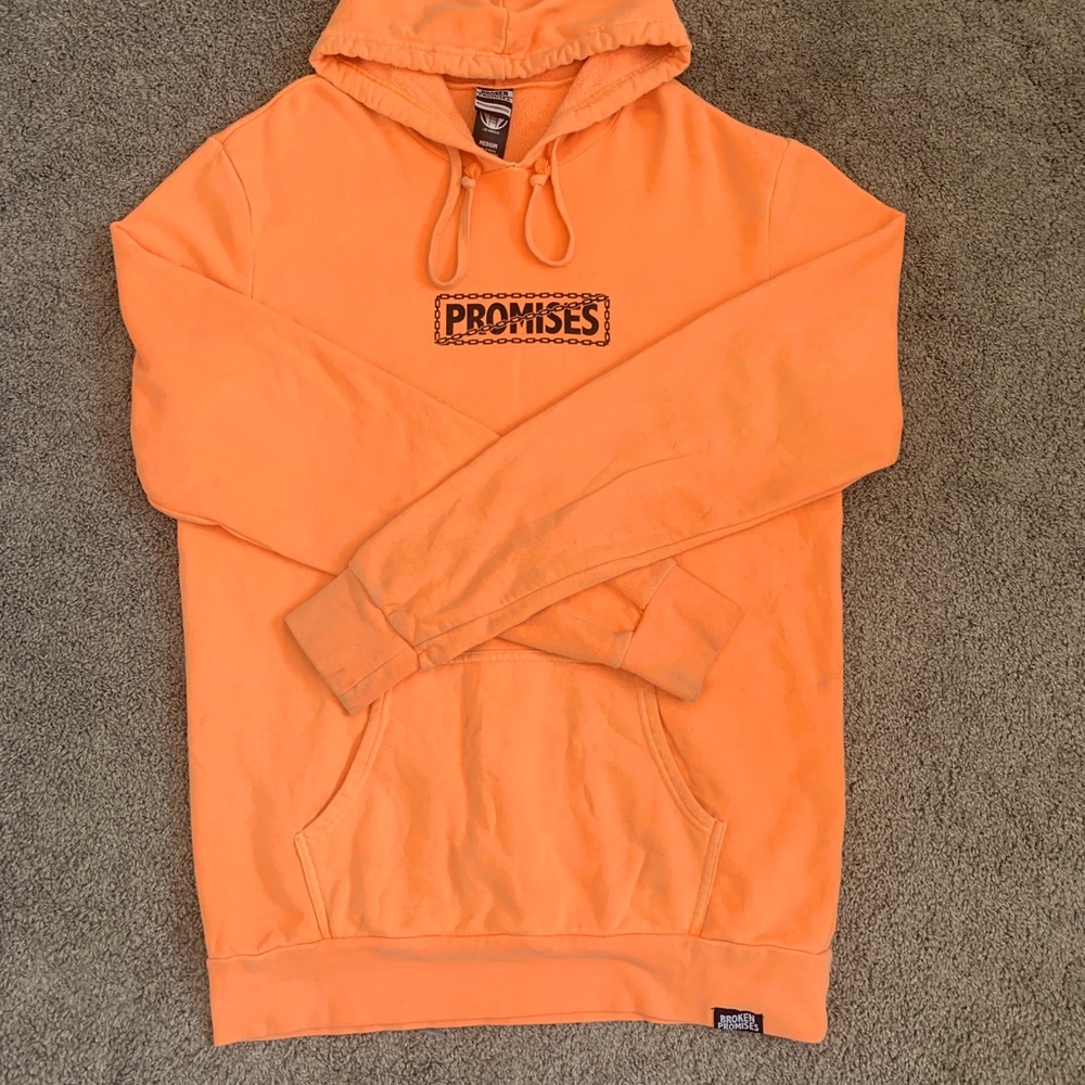 Neon Orange Broken Promises hoodie